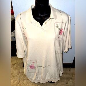 Vintage ms lee embroidered polo size 2X